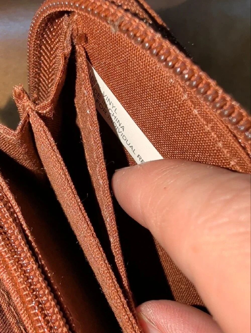 Rosetti Cognac Brown Zip Wallet with Gold Logo